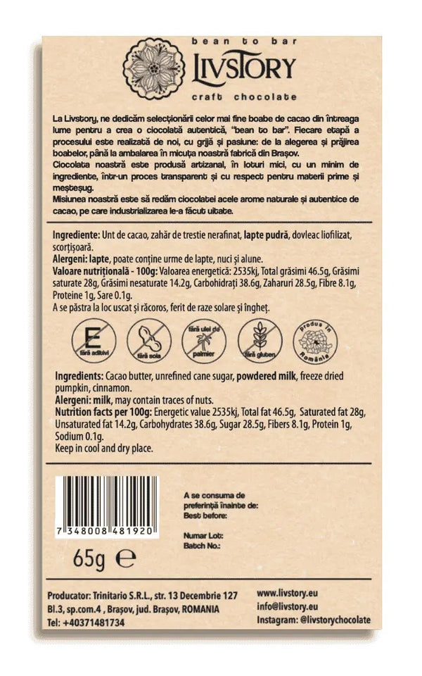 Ciocolată Albă cu dovleac și scorțișoară