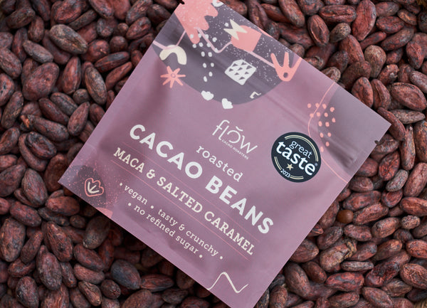 Boabe de cacao prăjite cu caramel sărat & maca